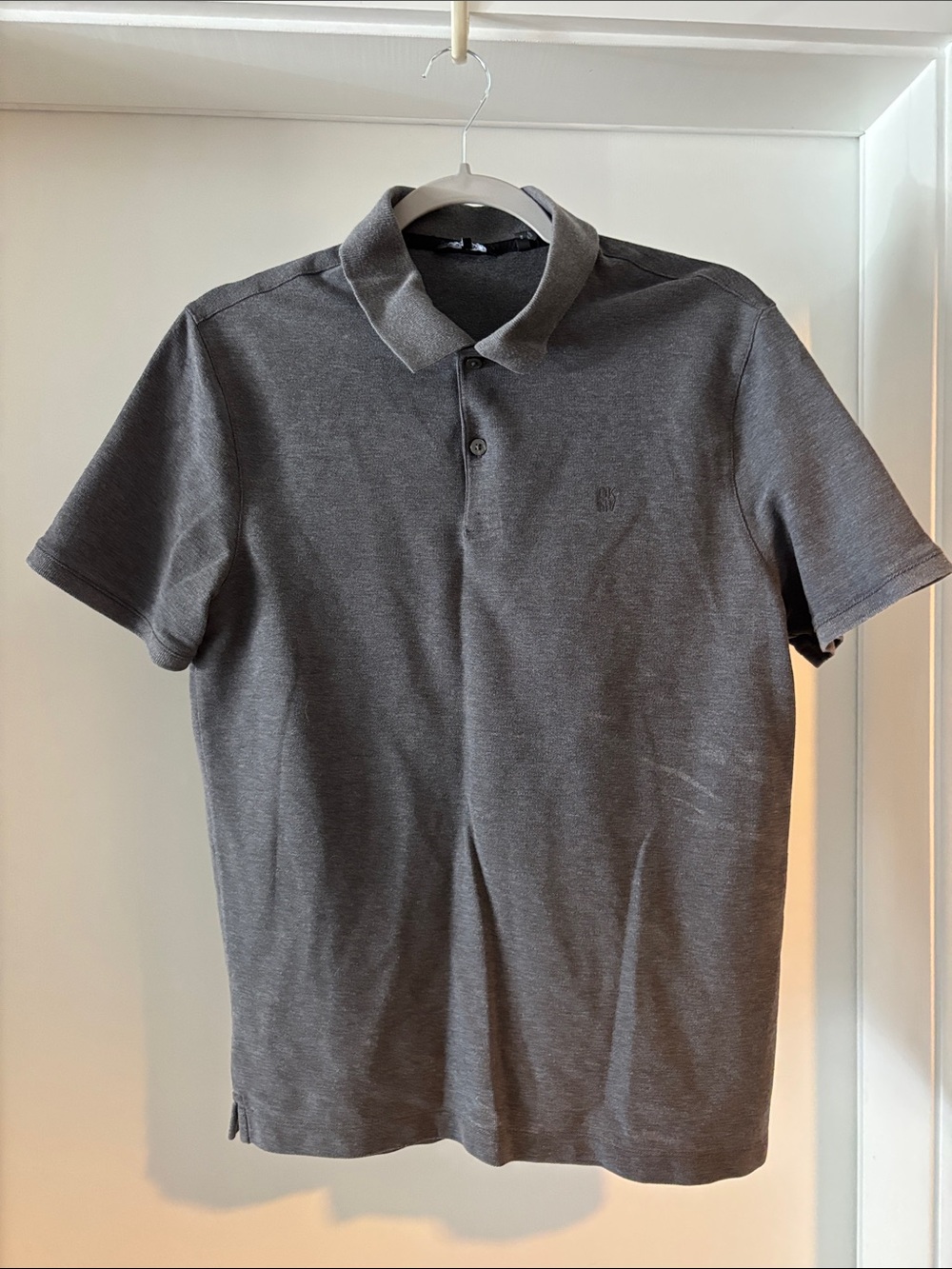 DKNY Men's Heather Charcoal Polo
